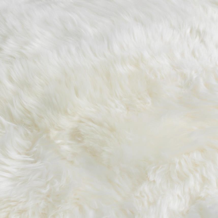Natural White Metal Sheepskin Stool